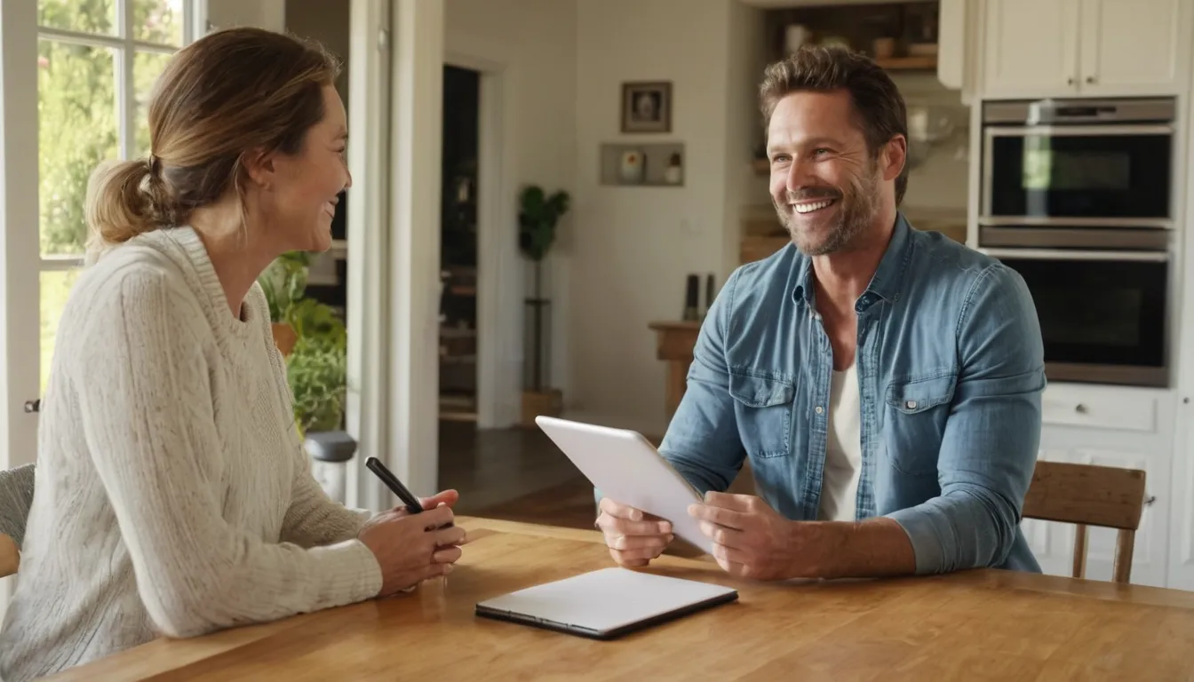 A homeowner reviewing garage door options with a provider
