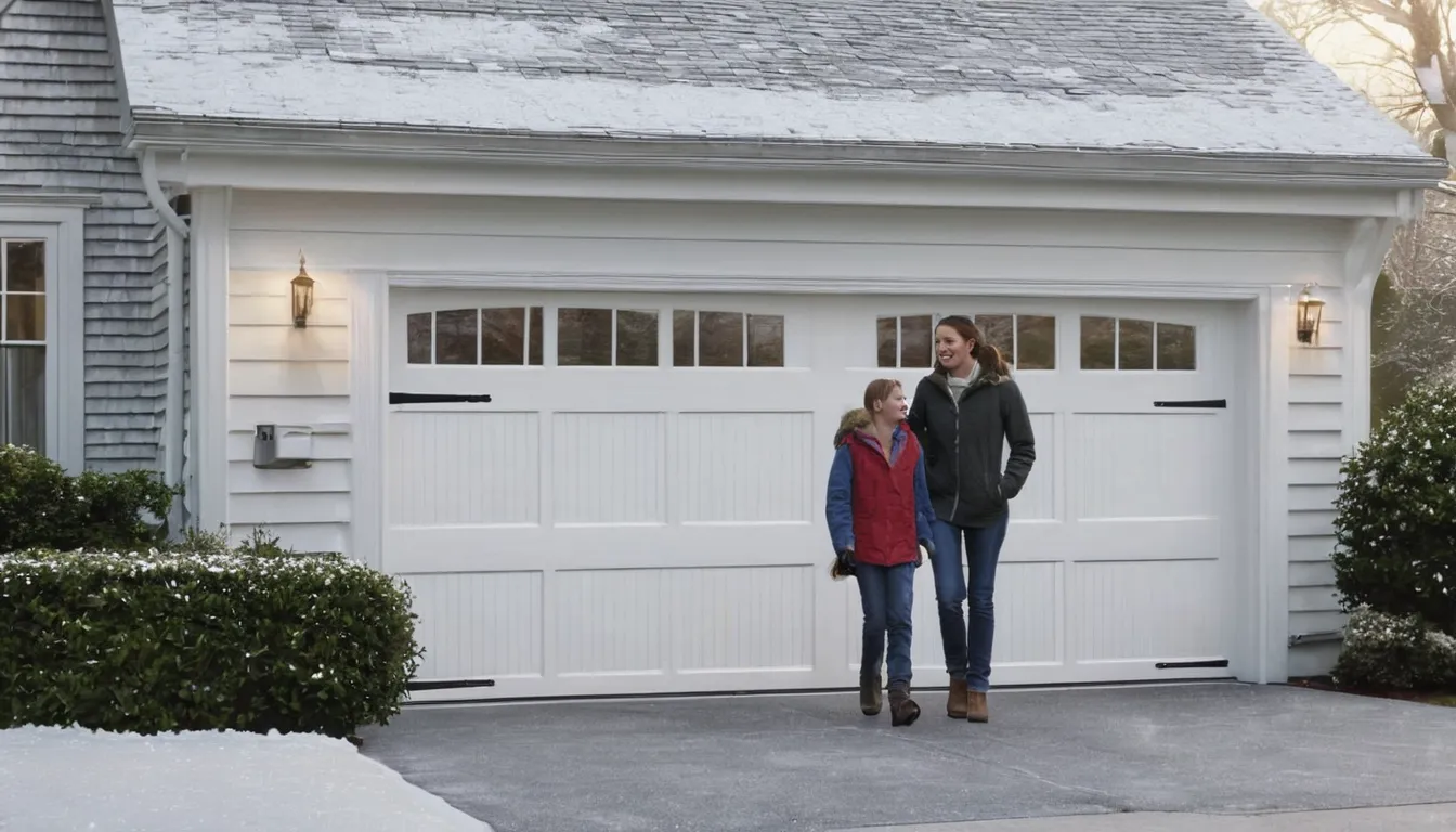 A tidy garage door on a snowy morning in Norristown